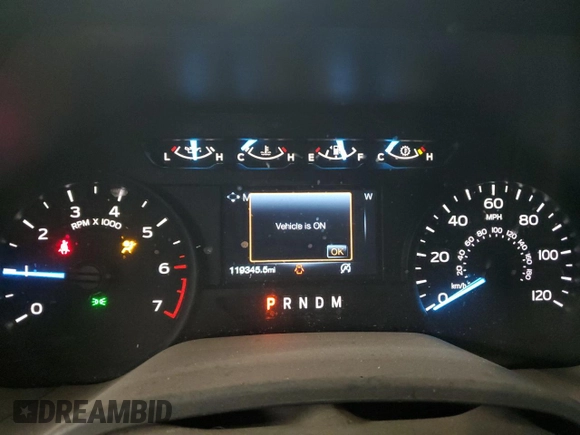 2018 Ford F-150 XL with VIN 1FTEW1EG0JFD10941, listed as a Copart auction lot 57855095 with 119,345 mi miles and Salvage title. Bid and sale history available at DreamBid. Image 9.