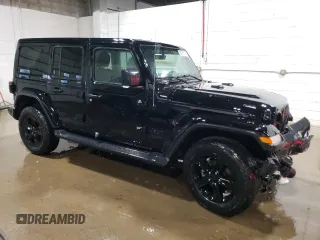 2021 Jeep Wrangler Unlimited Sahara Altitude с VIN 1C4HJXEN3MW796808, выставлен на аукционе Copart как лот 88975515 с пробегом 25 824 миль миль и Списание • Salvage title. История ставок и продаж доступна на DreamBid. Изображение 4.
