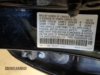 2020 Honda Civic Sedan Sport with VIN 2HGFC2F83LH557058, listed as a Copart auction lot 50556035 with 64,859 mi miles and Salvage Title. Bid and sale history available at carsss.com. Image 15.