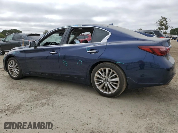 2021 Infiniti Q50 Luxe with VIN JN1EV7BP1MM705868, listed as a Copart auction lot 60127235 with 45,804 mi miles and Salvage title. Bid and sale history available at DreamBid. Image 2.