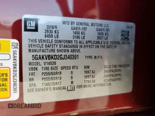 2016 Buick Enclave Leather with VIN 5GAKVBKD2GJ340391, listed as a Copart auction lot 54146165 with 111,385 mi miles and Salvage Title. Bid and sale history available at carsss.com. Image 13.