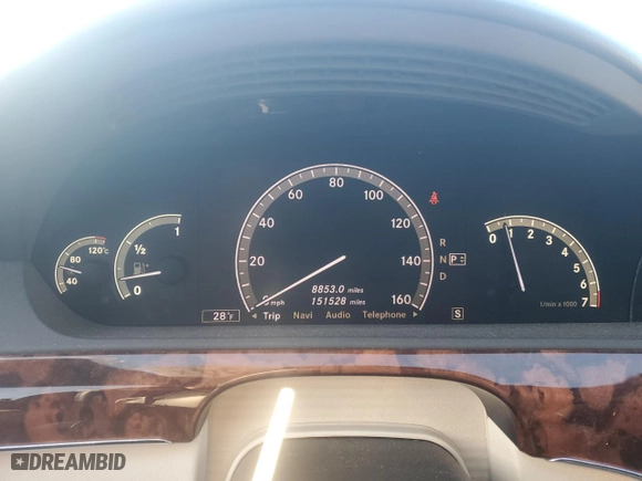 2009 Mercedes-Benz S-Class 5.5L V8 with VIN WDDNG71X39A272366, listed as a Copart auction lot 87468694 with 151,528 mi miles and Clean Title. Bid and sale history available at carsss.com. Image 9.