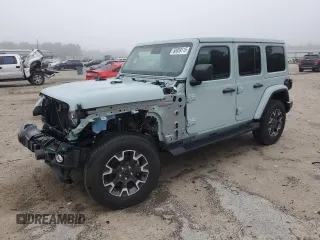 2024 Jeep Wrangler Sahara with VIN 1C4PJXEGXRW210206, listed as a Copart auction lot 58059115 with 14,492 mi miles and Salvage title. Bid and sale history available at DreamBid. Image 1.