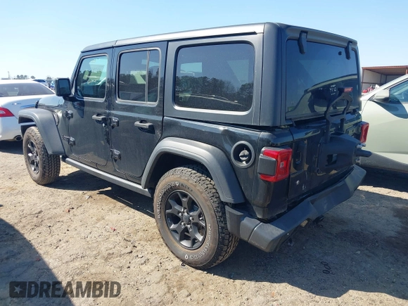 2020 Jeep Wrangler Unlimited Black and Tan with VIN 1C4HJXDGXLW219078, listed as a IAAI auction lot 41783437 with 59,137 mi miles and . Bid and sale history available at DreamBid. Image 3.