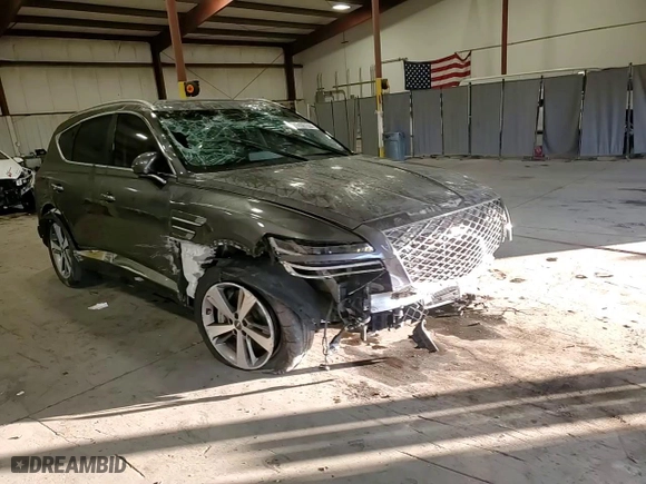 2021 Genesis GV80 Advanced + with VIN KMUHCESC9MU034710, listed as a Copart auction lot 78587634 with 81,091 mi miles and Salvage Title. Bid and sale history available at carsss.com. Image 14.