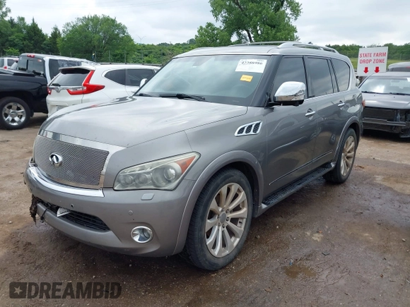 2013 Infiniti QX56 with VIN JN8AZ2NEXD9060450, listed as a IAAI auction lot 42388986 with 124,129 mi miles and . Bid and sale history available at DreamBid. Image 18.