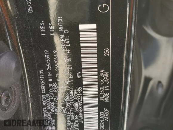 2022 Lexus GX with VIN JTJGM7BX8N5331485, listed as a Copart auction lot 42172535 with 59,194 mi miles and Salvage Title. Bid and sale history available at carsss.com. Image 13.