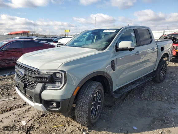 2024 Ford Ranger LARIAT with VIN 1FTER4KH0RLE20102, listed as a Copart auction lot 85329524 with 7,752 mi miles and Salvage Title. Bid and sale history available at carsss.com. Image 1.