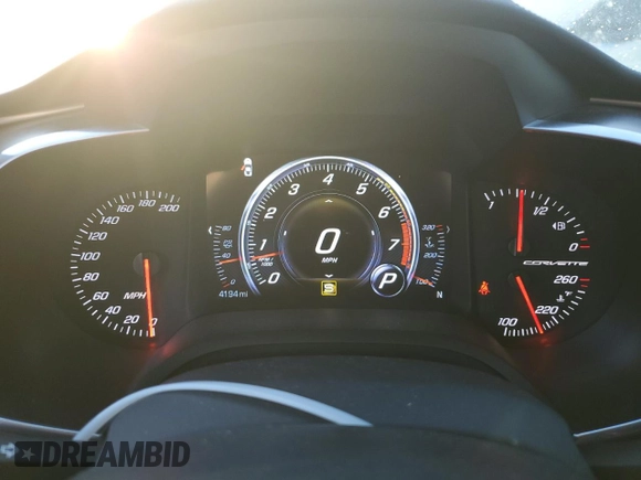 2019 Chevrolet Corvette Grand Sport 1LT with VIN 1G1YW2D77K5114077, listed as a Copart auction lot 76626264 with 4,194 mi miles and Salvage title. Bid and sale history available at DreamBid. Image 9.