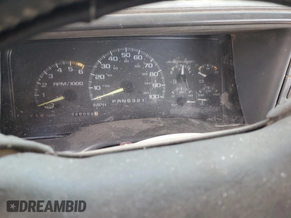 1996 Chevrolet Silverado 1500 with VIN 1GCEC14R1TZ185395, listed as a Copart auction lot 42244085 with 545,084 mi miles and Salvage Title. Bid and sale history available at DreamBid. Image 9.