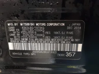 2019 Mitsubishi Outlander ES z VIN JA4AR3AU3KU018303, wystawiony jako IAAI lot #38428365 z przebiegiem 48 945 mil mil oraz . Historia ofert i sprzedaży dostępna na DreamBid. Obrazek 9.