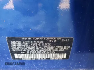 2022 Subaru WRX with VIN JF1VBAA61N9024695, listed as a Copart auction lot 49862825 with 36,423 mi miles and Salvage Title. Bid and sale history available at carsss.com. Image 12.