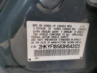 2003 Honda Pilot EX z VIN 2HKYF18563H543125, wystawiony jako Copart lot #56541455 z przebiegiem 241 804 mil mil oraz Szkoda całkowita • Salvage title. Historia ofert i sprzedaży dostępna na DreamBid. Obrazek 13.