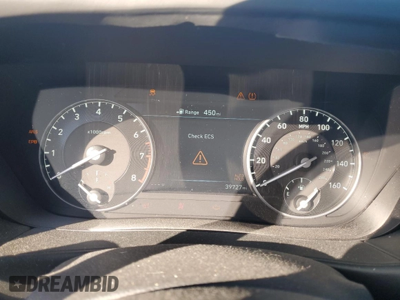 2018 Genesis G90 Ultimate with VIN KMHG54JHXJU041172, listed as a Copart auction lot 46804345 with 39,727 mi miles and Salvage Title. Bid and sale history available at DreamBid. Image 9.