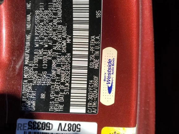 2014 Toyota Sienna LE with VIN 5TDJK3DC5ES075494, listed as a Copart auction lot 82048634 with 151,216 mi miles and Salvage Title. Bid and sale history available at DreamBid. Image 13.
