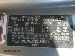 2016 Kia Soul with VIN KNDJN2A21G7301833, listed as a Copart auction lot 88401705 with 0 mi miles and Salvage Title. Bid and sale history available at carsss.com. Image 15.