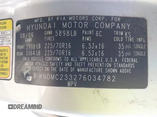 2007 Hyundai Entourage GLS z VIN KNDMC233276034782, wystawiony jako IAAI lot #40444428 z przebiegiem 191 866 mil mil oraz . Historia ofert i sprzedaży dostępna na DreamBid. Obrazek 9.