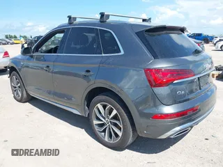 2022 Audi Q5 S line Premium Plus with VIN WA1EAAFY2N2072698, listed as a IAAI auction lot 42607942 with 42,796 mi miles and . Bid and sale history available at DreamBid. Image 3.