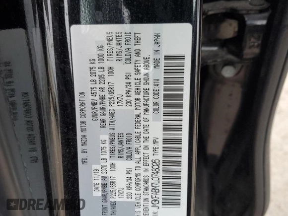 2020 Mazda CX-5 Sport with VIN JM3KFABM7L0748026, listed as a Copart auction lot 45003955 with 73,176 mi miles and Salvage Title. Bid and sale history available at carsss.com. Image 15.