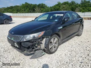 2015 Kia Optima Hybrid EX with VIN KNAGN4AD1F5090275, listed as a Copart auction lot 56915914 with 195,635 mi miles and Salvage Title. Bid and sale history available at carsss.com. Image 1.
