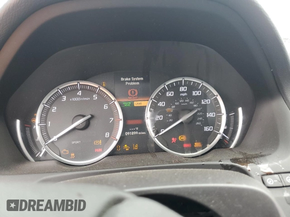 2015 Acura TLX Technology with VIN 19UUB2F51FA019378, listed as a Copart auction lot 54581335 with 91,899 mi miles and Salvage title. Bid and sale history available at DreamBid. Image 9.