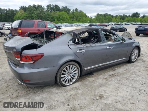 2014 Lexus LS 460 L with VIN JTHDL5EF3E5006192, listed as a Copart auction lot 58060605 with Not provided miles and Clean title. Bid and sale history available at DreamBid. Image 3.