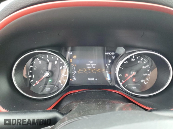 2019 Jeep Compass Trailhawk z VIN 3C4NJDDB0KT650118, wystawiony jako Copart lot #58597965 z przebiegiem 38 908 mil mil oraz Czysty tytuł • Clean title. Historia ofert i sprzedaży dostępna na DreamBid. Obrazek 9.