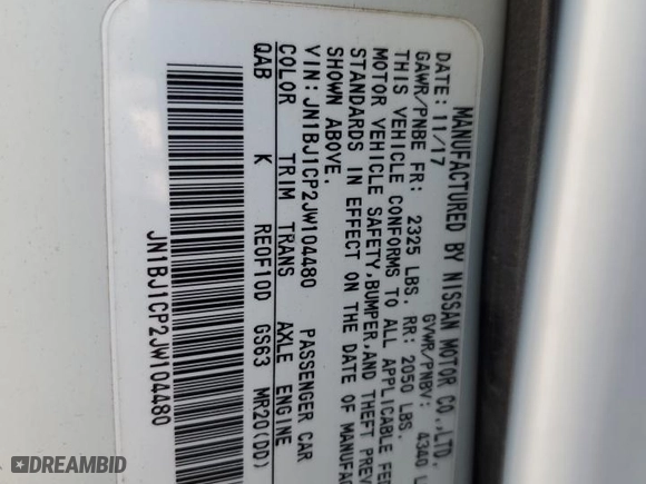 2018 Nissan Rogue Sport S with VIN JN1BJ1CP2JW104480, listed as a Copart auction lot 75730384 with 42,400 mi miles and Salvage Title. Bid and sale history available at carsss.com. Image 14.
