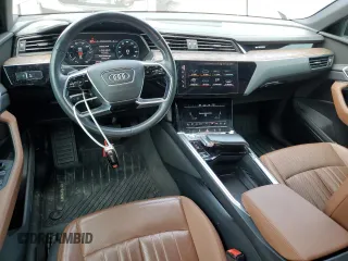 2019 Audi e-tron Premium Plus with VIN WA1LABGE3KB014614, listed as a Copart auction lot 60864165 with 37,718 mi miles and Salvage title. Bid and sale history available at DreamBid. Image 8.
