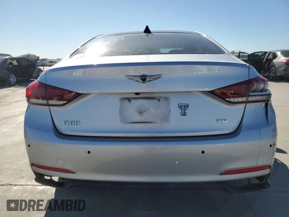 2017 Genesis G80 Ultimate with VIN KMHGN4JFXHU173390, listed as a Copart auction lot 80907504 with 112,660 mi miles and Salvage Title. Bid and sale history available at DreamBid. Image 6.