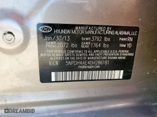 2013 Hyundai Elantra GLS PZEV with VIN 5NPDH4AE4DH286181, listed as a Copart auction lot 52188405 with 171,441 mi miles and Salvage Title. Bid and sale history available at carsss.com. Image 12.