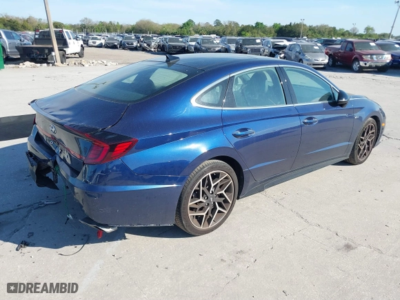 2021 Hyundai Sonata N Line with VIN 5NPEK4JC2MH131603, listed as a IAAI auction lot 41680028 with 28,501 mi miles. Bid and sale history available at carsss.com. Image 4.