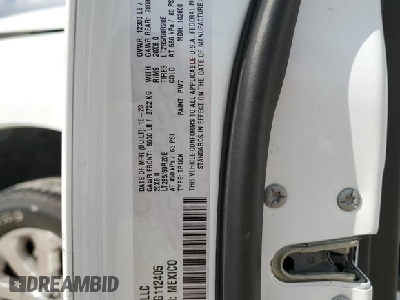 2024 Ram 3500 Laramie with VIN 3C63R3JL7RG112405, listed as a Copart auction lot 44067745 with 10,058 mi miles and Salvage Title. Bid and sale history available at carsss.com. Image 12.