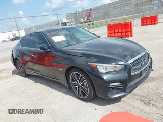 2014 Infiniti Q50 Hybrid Sport with VIN JN1AV7AR6EM702824, listed as a IAAI auction lot 42493654 with 148,408 mi miles and . Bid and sale history available at DreamBid. Image 1.