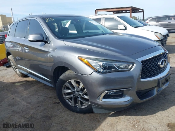 2019 Infiniti QX60 PURE with VIN 5N1DL0MM7KC552081, listed as a IAAI auction lot 41835686 with 156,587 mi miles. Bid and sale history available at carsss.com. Image 1.