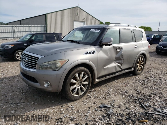 2012 Infiniti QX56 7-passenger with VIN JN8AZ2NE3C9017910, listed as a Copart auction lot 54199494 with 242,851 mi miles and Salvage Title. Bid and sale history available at carsss.com. Image 1.