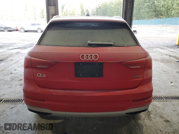 2020 Audi Q3 Premium with VIN WA1AECF34L1032807, listed as a Copart auction lot 70575942 with 52,473 mi miles. Bid and sale history available at carsss.com. Image 6.
