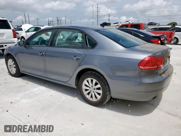 2012 Volkswagen Passat S with VIN 1VWAH7A30CC096307, listed as a Copart auction lot 63199545 with 120,348 mi miles and Salvage title. Bid and sale history available at DreamBid. Image 2.