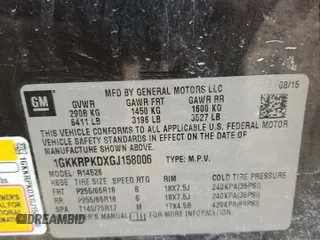 2016 GMC Acadia SLE z VIN 1GKKRPKDXGJ158006, wystawiony jako Copart lot #46925445 z przebiegiem 113 617 mil mil oraz Czysty tytuł • Clean title. Historia ofert i sprzedaży dostępna na DreamBid. Obrazek 13.