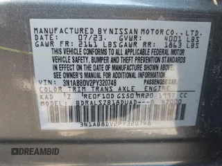 2023 Nissan Sentra SR with VIN 3N1AB8DV2PY320748, listed as a IAAI auction lot 41822936 with 19,292 mi miles. Bid and sale history available at carsss.com. Image 9.