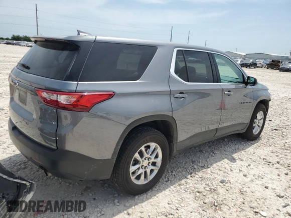 2021 Chevrolet Traverse LS with VIN 1GNERFKW8MJ129336, listed as a Copart auction lot 56672085 with 110,403 mi miles and Salvage title. Bid and sale history available at DreamBid. Image 3.
