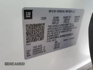 2021 GMC Acadia SLE with VIN 1GKKNKLAXMZ160810, listed as a Copart auction lot 58983335 with 112,006 mi miles and Clean title. Bid and sale history available at DreamBid. Image 13.