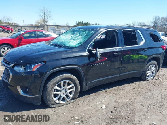 2019 Chevrolet Traverse LT Cloth with VIN 1GNEVGKW1KJ193586, listed as a IAAI auction lot 42044908 with 137,823 mi miles. Bid and sale history available at carsss.com. Image 2.