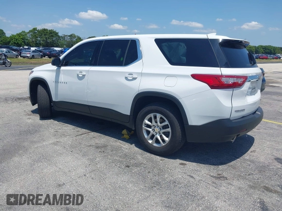 2021 Chevrolet Traverse LS with VIN 1GNERFKWXMJ201136, listed as a IAAI auction lot 42254422 with 50,663 mi miles and . Bid and sale history available at DreamBid. Image 3.
