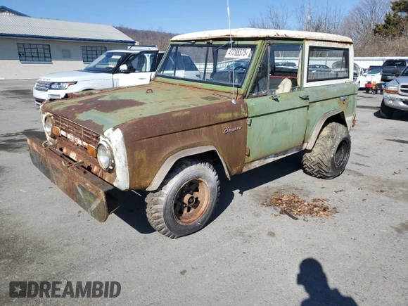 1967 Ford Bronco z VIN U15FLA88482, wystawiony jako Copart lot #47765575 z przebiegiem 69 436 mil mil oraz Czysty tytuł • Clean title. Historia ofert i sprzedaży dostępna na DreamBid. Obrazek 1.