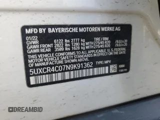 2022 BMW X5 sDrive40i with VIN 5UXCR4C07N9K91362, listed as a Copart auction lot 47933285 with 61,766 mi miles and Salvage Title. Bid and sale history available at carsss.com. Image 13.