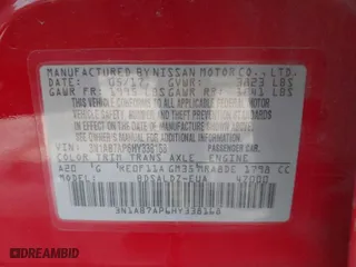 2017 Nissan Sentra S with VIN 3N1AB7AP6HY338168, listed as a IAAI auction lot 41878789 with 109,677 mi miles. Bid and sale history available at carsss.com. Image 9.