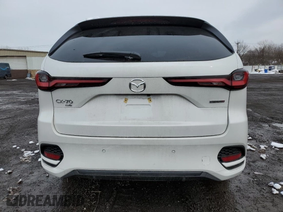 2025 Mazda CX-70 S Premium with VIN JM3KJDHCXS1110022, listed as a Copart auction lot 44897785 with 3,920 mi miles and Salvage title. Bid and sale history available at DreamBid. Image 6.