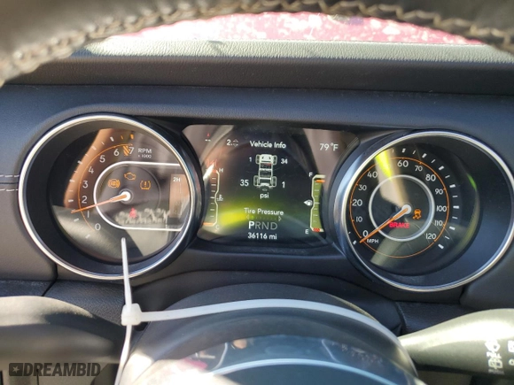2022 Jeep Wrangler Unlimited Sahara Altitude with VIN 1C4HJXEG0NW157739, listed as a Copart auction lot 72579234 with 36,116 mi miles and Salvage Title. Bid and sale history available at carsss.com. Image 9.