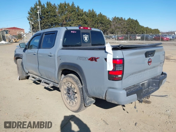 2022 Nissan Frontier S with VIN 1N6ED1EK9NN664184, listed as a IAAI auction lot 41333630 with 39,602 mi miles. Bid and sale history available at carsss.com. Image 3.